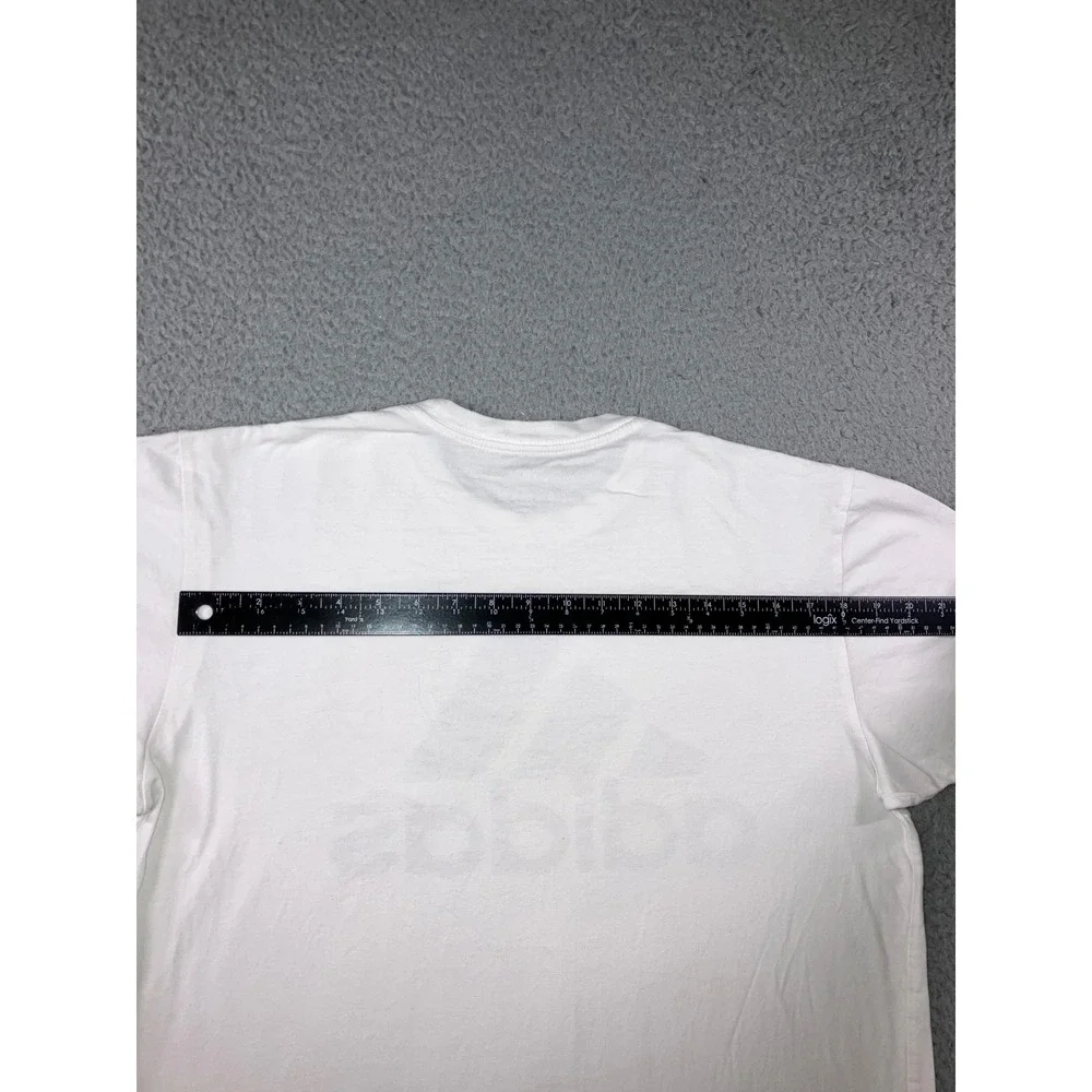 Adidas Golf Big Logo Graphic T-Shirt Mens L White Black Spellout Classic Cotton